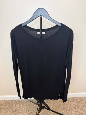 ☀️Banana Republic Black Side Zip Long Sleeve Sweater Size S